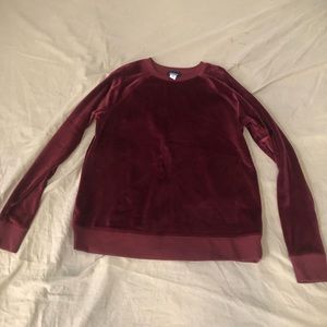 Red velvet sweater
